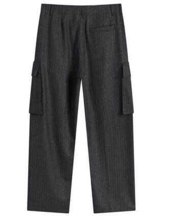 END. x YMC Stoosh Cargo Trouser in Pewter Chalkstripe